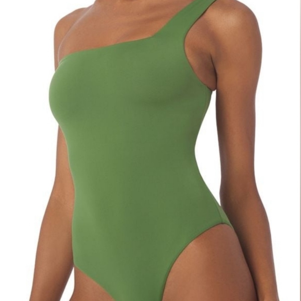 NWT WeWoreWhat One-Shoulder Green Swimsuit
